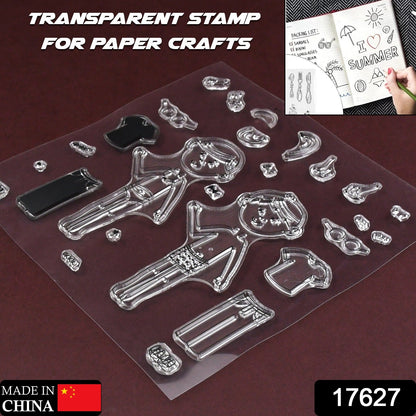 Reusable Rubber Stamp, TPR Stamp DIY Accessories Good Stamping Effect DIY Transparent Stamp Stick Repeatedly for Envelope for Diary for Invitation Letter Photo Album Decoration for Paper Crafts (Mix Design / 1 Set) - infinityexculsivestore.com