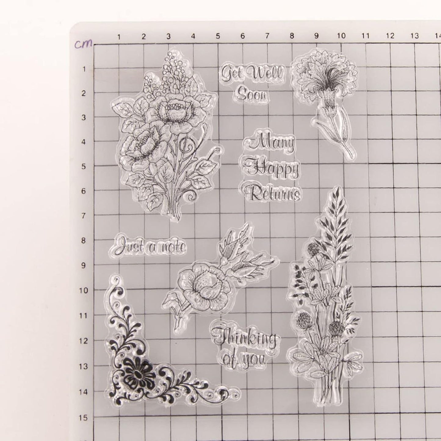 Reusable Rubber Stamp, TPR Stamp DIY Accessories Good Stamping Effect DIY Transparent Stamp Stick Repeatedly for Envelope for Diary for Invitation Letter Photo Album Decoration for Paper Crafts (Mix Design / 1 Set) - infinityexculsivestore.com