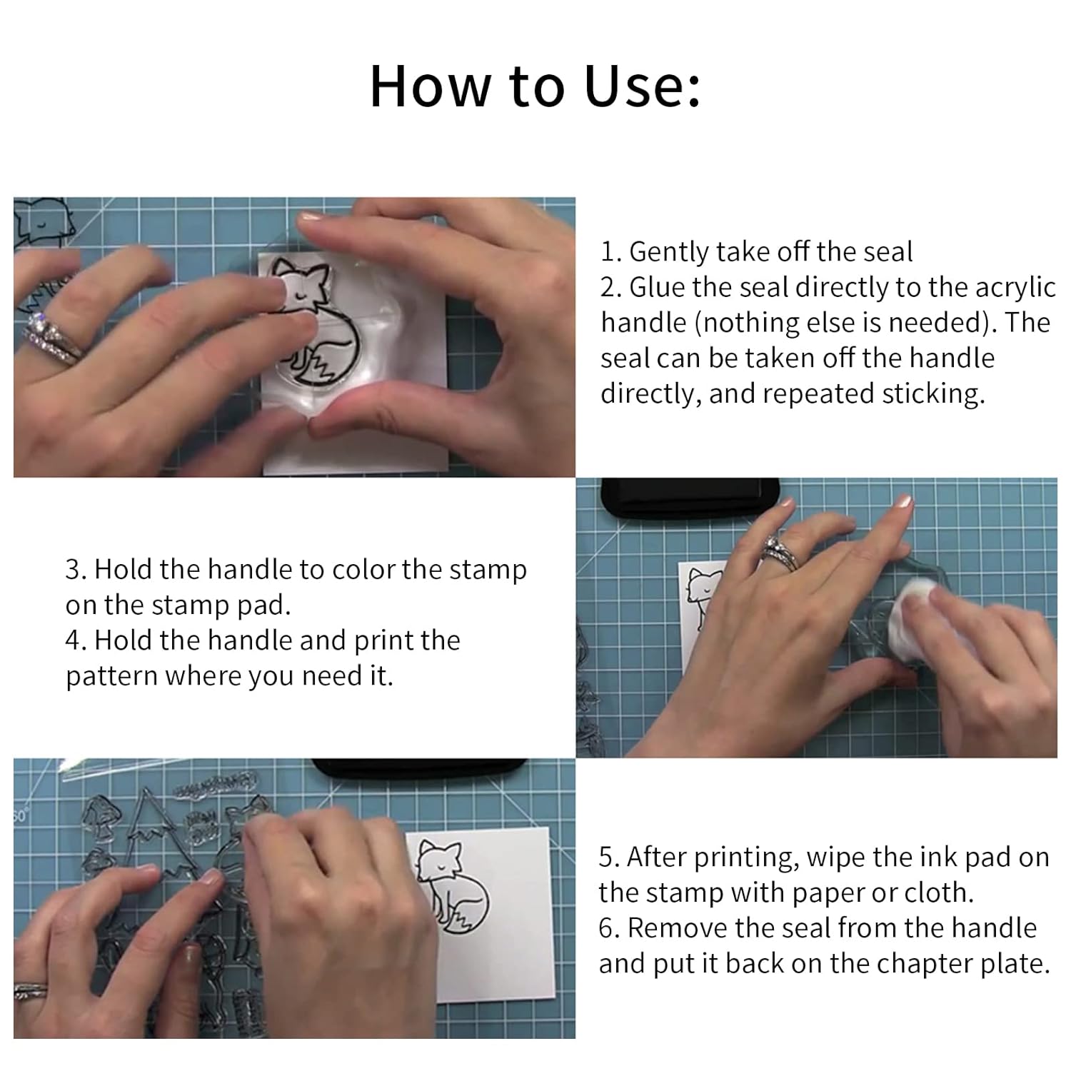 Reusable Rubber Stamp, TPR Stamp DIY Accessories Good Stamping Effect DIY Transparent Stamp Stick Repeatedly for Envelope for Diary for Invitation Letter Photo Album Decoration for Paper Crafts (Mix Design / 1 Set) - infinityexculsivestore.com