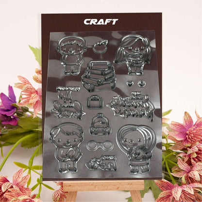 Reusable Rubber Stamp, TPR Stamp DIY Accessories Good Stamping Effect DIY Transparent Stamp Stick Repeatedly for Envelope for Diary for Invitation Letter Photo Album Decoration for Paper Crafts (Mix Design / 1 Set) - infinityexculsivestore.com