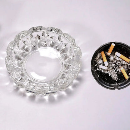 paricutin Glass Crystal Quality Cigar Cigarette Ashtray Round Tabletop for Home Office Indoor Outdoor Home Decor - infinityexculsivestore.com