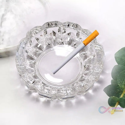 paricutin Glass Crystal Quality Cigar Cigarette Ashtray Round Tabletop for Home Office Indoor Outdoor Home Decor - infinityexculsivestore.com