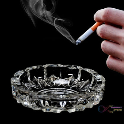 paricutin Glass Crystal Quality Cigar Cigarette Ashtray Round Tabletop for Home Office Indoor Outdoor Home Decor - infinityexculsivestore.com