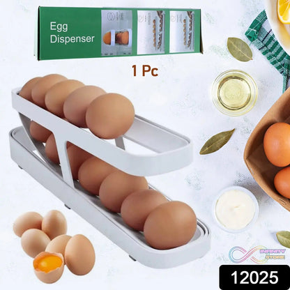 Plastic 2 - Tier Rolling Egg Dispenser For 12 - 14 Eggs (1 Pc) - infinityexculsivestore.com