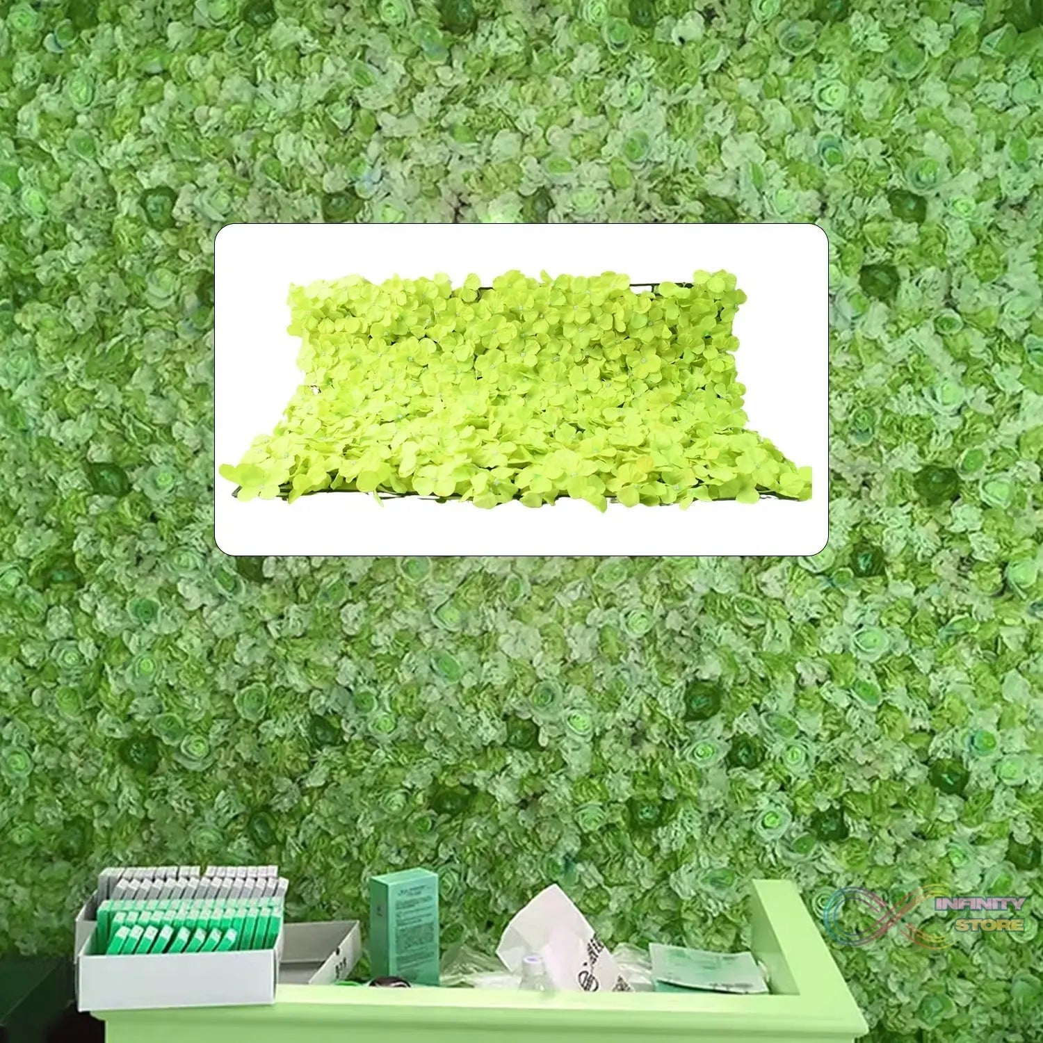 Plastic Wall Artificial Flowers Plant Base (60×40 CM / 1 Pc) - infinityexculsivestore.com