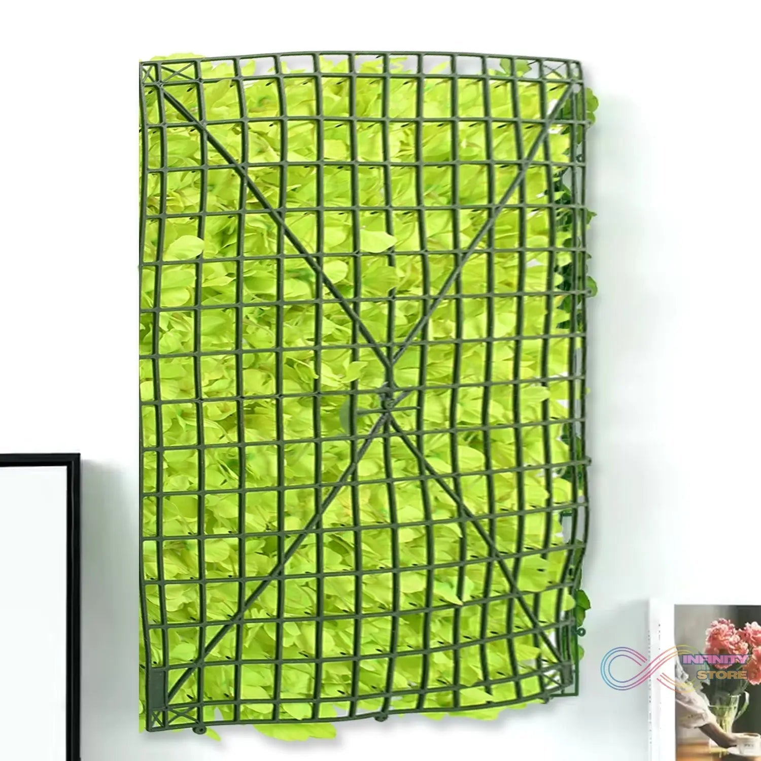 Plastic Wall Artificial Flowers Plant Base (60×40 CM / 1 Pc) - infinityexculsivestore.com