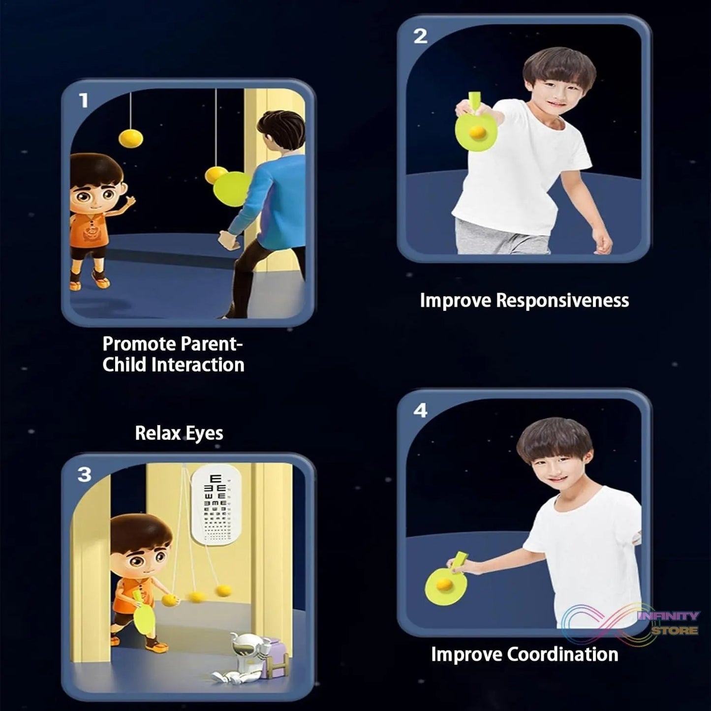 Portable Indoor Hanging Table Tennis with Three Ball, Table Tennis Self Training Set - infinityexculsivestore.com