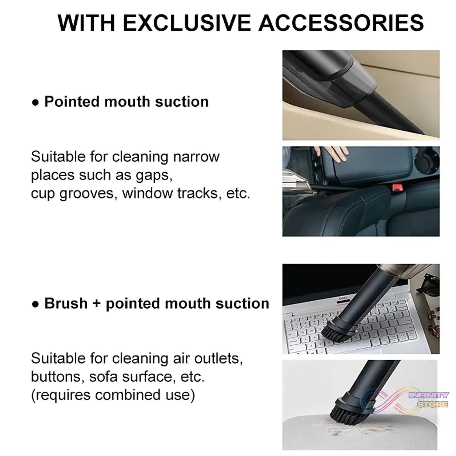 Portable Vacuum Cleaner Wireless USB High Power Strong Suction Handheld Vacuum Cleaner for Home Cars - infinityexculsivestore.com