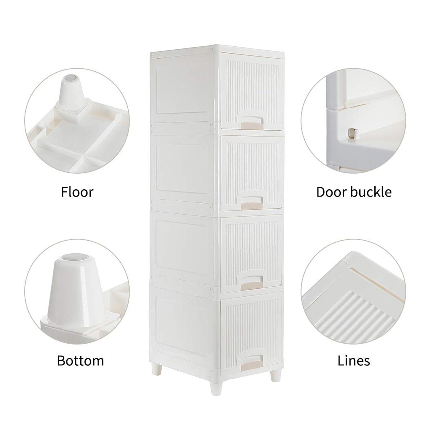Multipurpose Storage Cabinet, Storage Solutions plastic drawers || Multi Layer Wardrobe Storage Drawers || Foldable Multipurpose Drawer Units For Kitchen, Bathroom, Bedroom, Cloth (4 Layer) - infinityexculsivestore.com