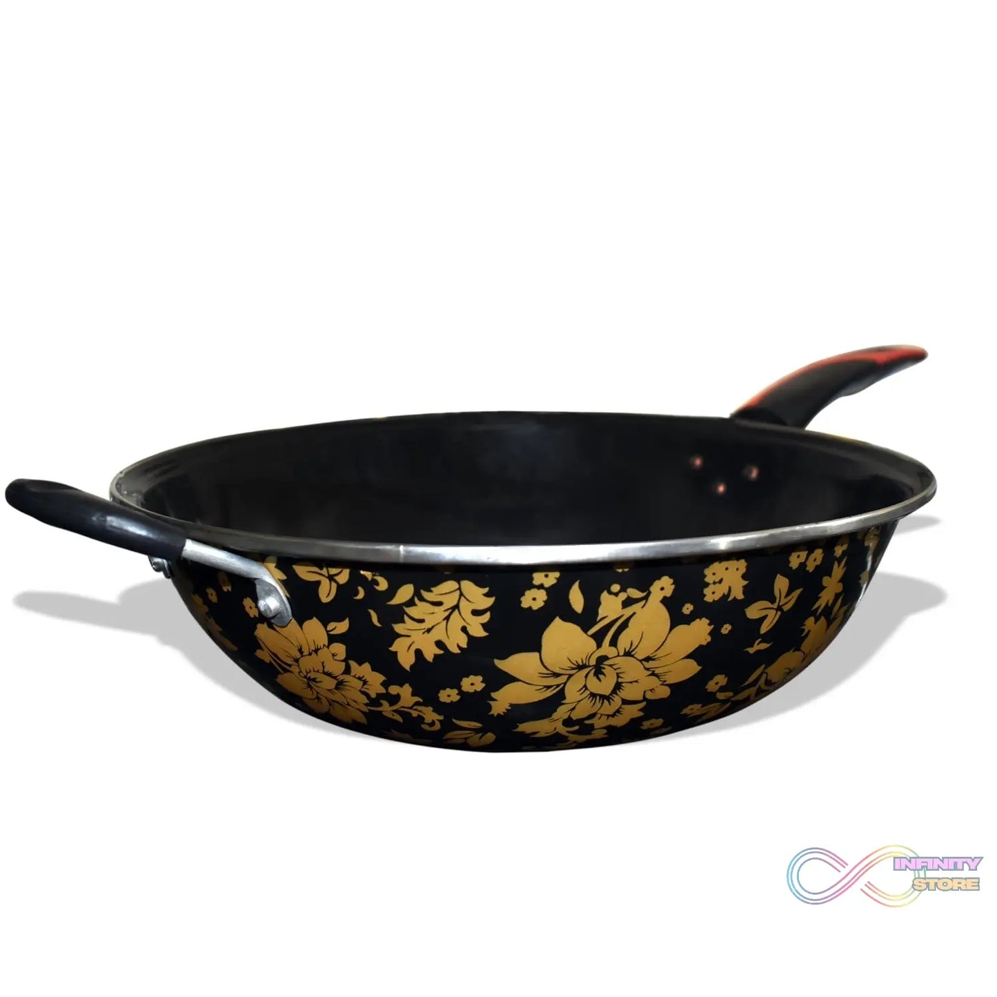 Aluminium fry pan with a sturdy handle