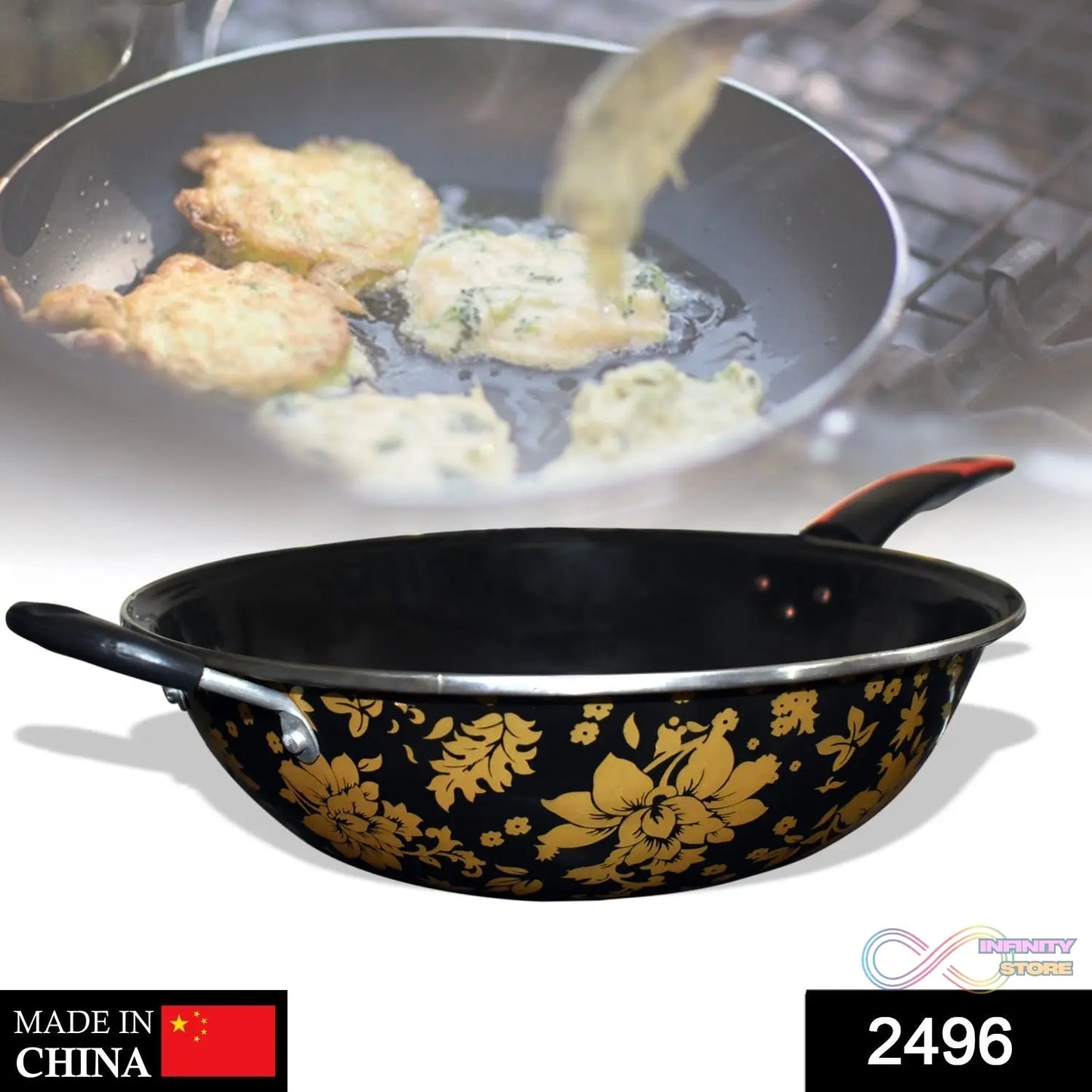 Side view of premium quality aluminium fry pan