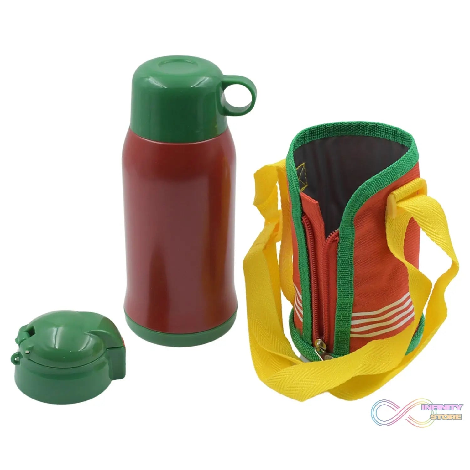 Premium Stainless Steel Insulated Sipper Bottle Print Water FlaskCartoon Vacuum Hot Cold For Kids / Travelling Water Bottle for Kids with Pop up Straw, Double Wall Thermos with Straw & Bottle Zippe Cover For office/Gym/School (550 ML) - infinityexculsivestore.com