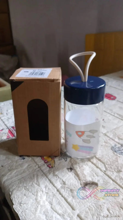 Outdoor Sport Glass water bottle 350ml leak proof BPA - free for travel cold and hot water glass water bottle with daily water intake for gym and children, Home, Travel, Office Use - infinityexculsivestore.com