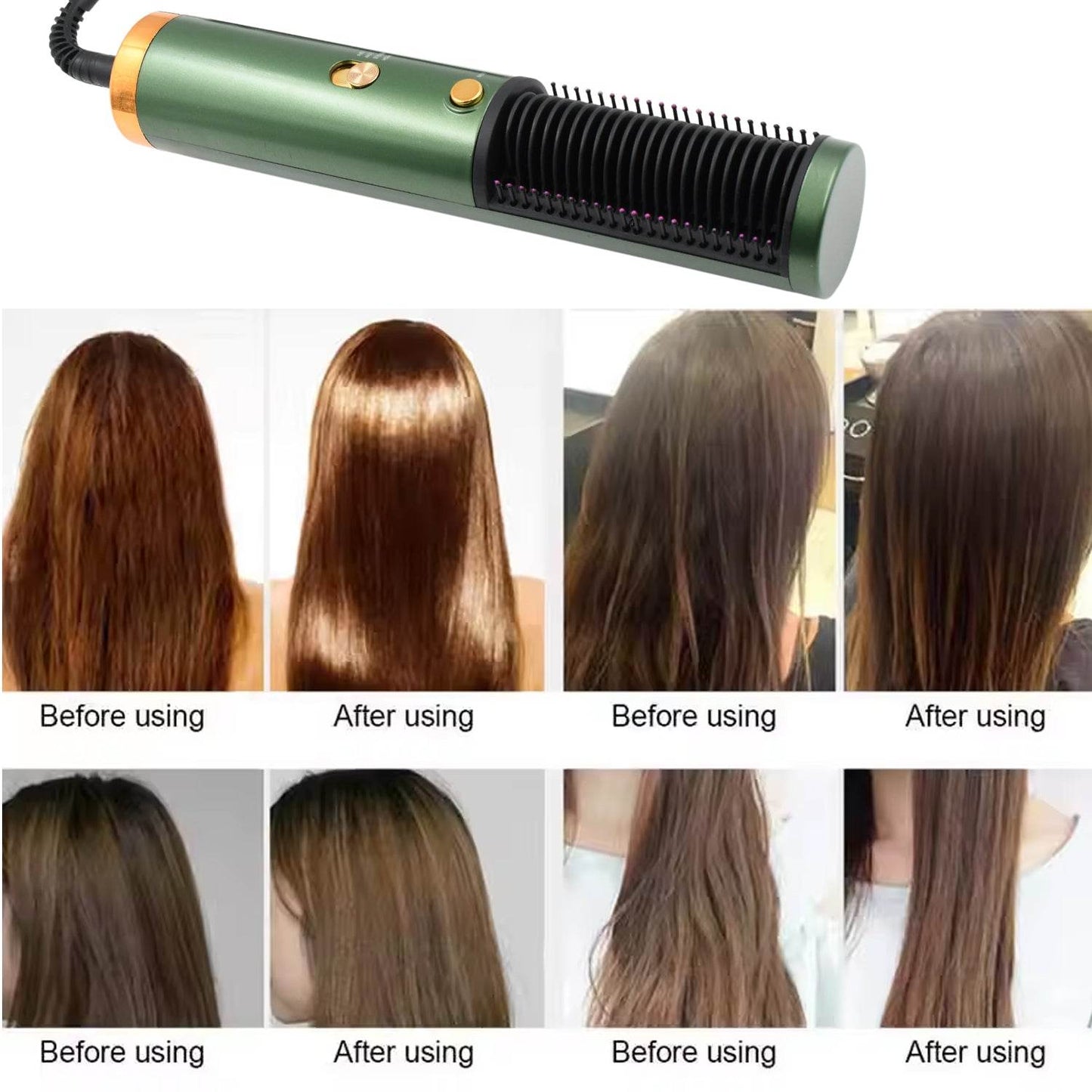Hair Straightener Comb, Anti Scald Hot Comb Negative Ion Hair Straightener Brush Straightener 3 Gear Constant Temperature for Quick and Professional Hair Salon at Home (1200w) - infinityexculsivestore.com