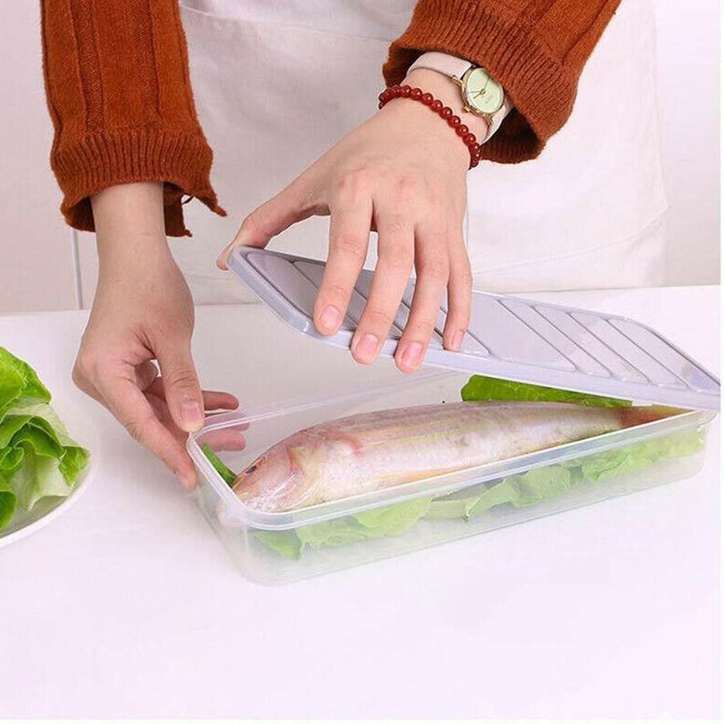 Plastic Food Storage Container for Fridge, fridge storage boxes with Lid Stackable Fridge Storage Containers freeze organizer items and storage, vegetable storage box for fridge, (3 Pcs set) - infinityexculsivestore.com