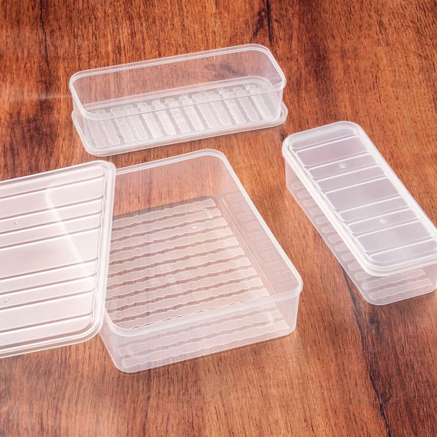 Plastic Food Storage Container for Fridge, fridge storage boxes with Lid Stackable Fridge Storage Containers freeze organizer items and storage, vegetable storage box for fridge, (3 Pcs set) - infinityexculsivestore.com