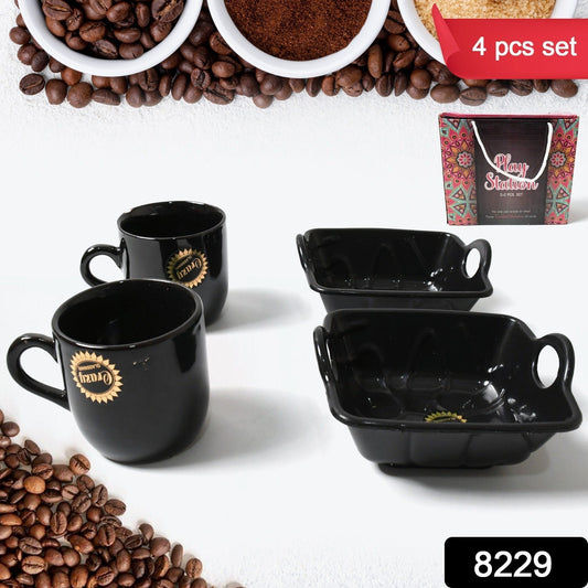 Play Station Ceramic Tea / cups / Mug Set With Handle Serving Bowl Milk Cup, Coffee Cup, Tea Cup, Breakfast Cup, Drinking Mug or Outdoor for Household, Gift for Birthday, Wedding Party (4 Pcs set) - infinityexculsivestore.com