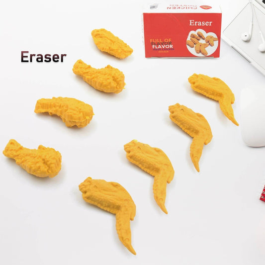 Cute Erasers, Pencil Eraser, Chicken Wings Chicken Legs Eraser Student School Supplies Gifts Chicken Rubber Drawing Small Eraser Office Accessory Fun Back to School Supplies Gifts Party Favor for Kids Adults Students (8 Pcs Set) - infinityexculsivestore.com