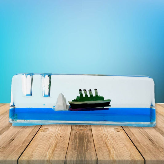 Car Interior Dashboard Decoration Floating Water Cruiser Ship Iceberg Ornament Car Interior Decoration for Birthday Gifts, Home Decor Suitable for Home Show Car Decoration, Gifts, Desk or Paperweight - infinityexculsivestore.com