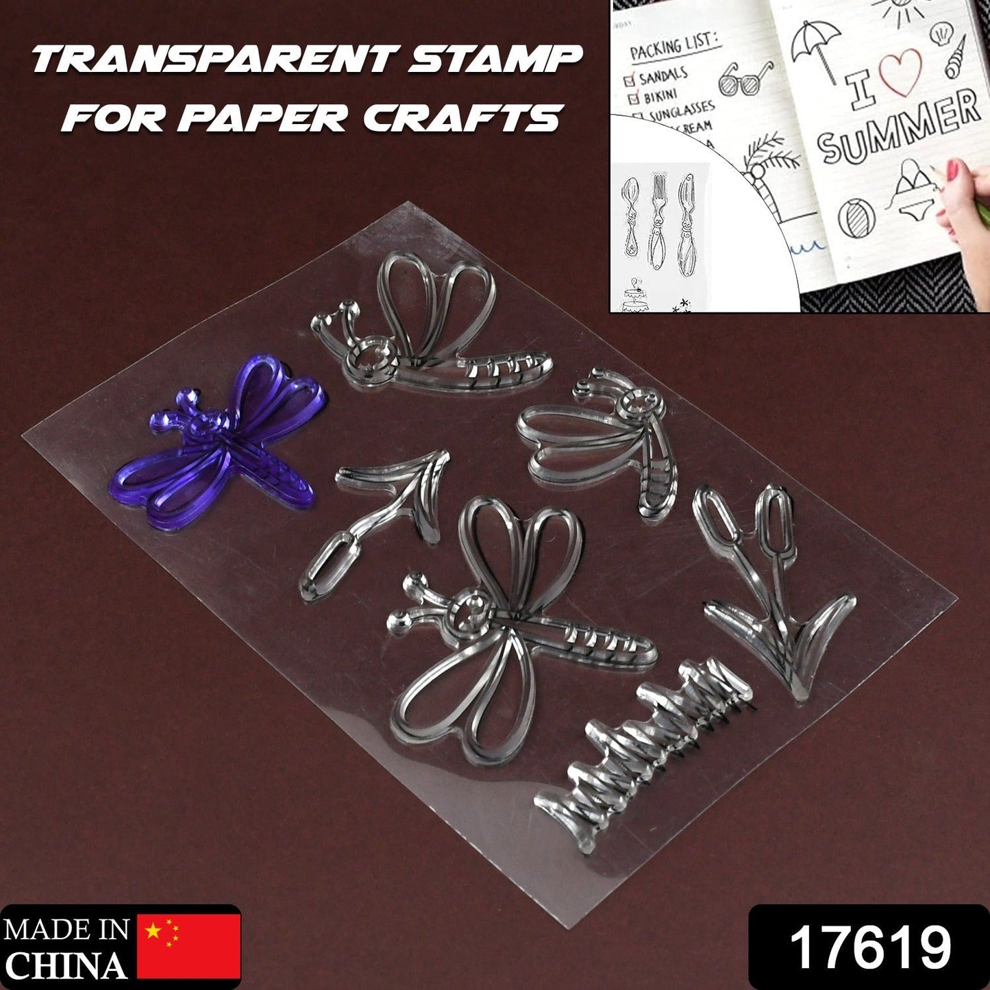 Reusable Rubber Stamp, TPR Stamp DIY Accessories Good Stamping Effect DIY Transparent Stamp Stick Repeatedly for Envelope for Diary for Invitation Letter, Photo Album Decoration for Paper Crafts (Mix Design / 1 Set) - infinityexculsivestore.com