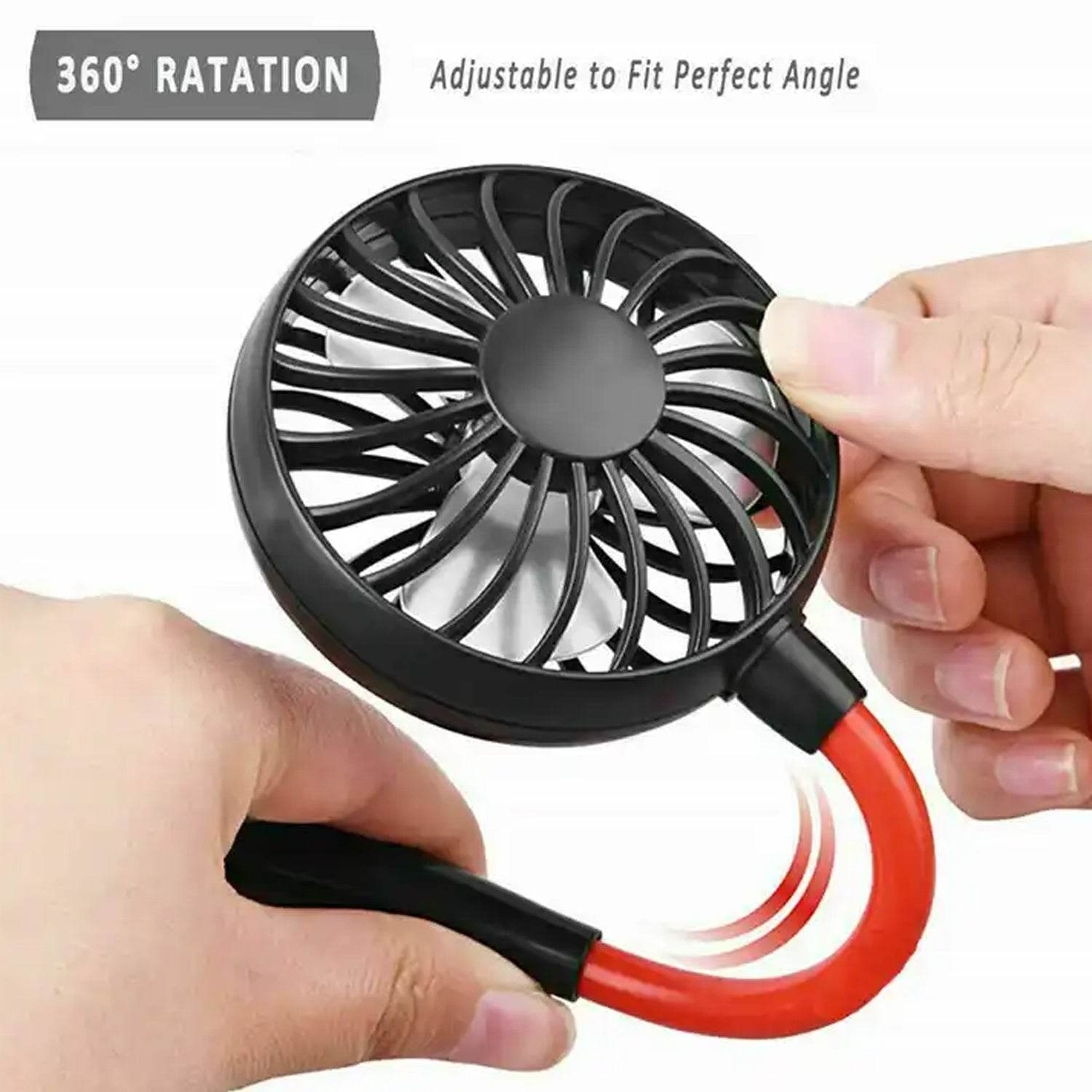 Hand Free Personal Fan - Portable USB Battery Rechargeable With Battery Comaprtment Mini Fan - Headphone Design Wearable Neckband Fan Necklance Fan Cooler Fan for Home, Sport, Camping, Beach, Travel, Office (Battery Not Included) - infinityexculsivestore.com
