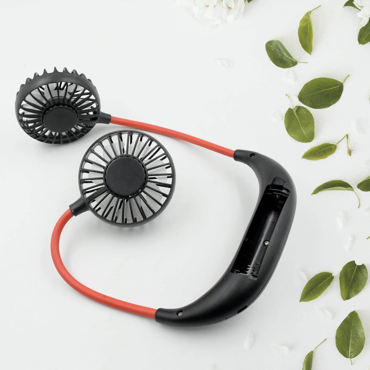 Hand Free Personal Fan - Portable USB Battery Rechargeable With Battery Comaprtment Mini Fan - Headphone Design Wearable Neckband Fan Necklance Fan Cooler Fan for Home, Sport, Camping, Beach, Travel, Office (Battery Not Included) - infinityexculsivestore.com