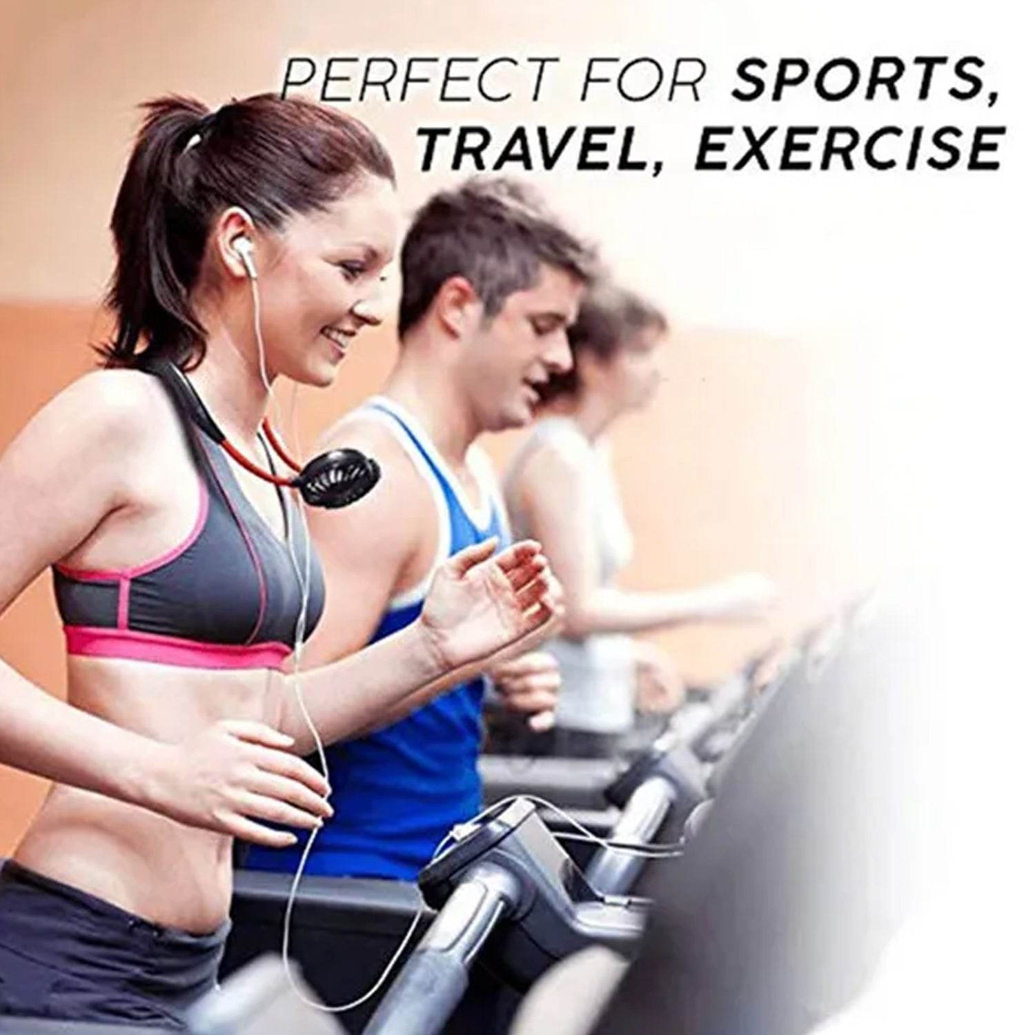 Hand Free Personal Fan - Portable USB Battery Rechargeable With Battery Comaprtment Mini Fan - Headphone Design Wearable Neckband Fan Necklance Fan Cooler Fan for Home, Sport, Camping, Beach, Travel, Office (Battery Not Included) - infinityexculsivestore.com