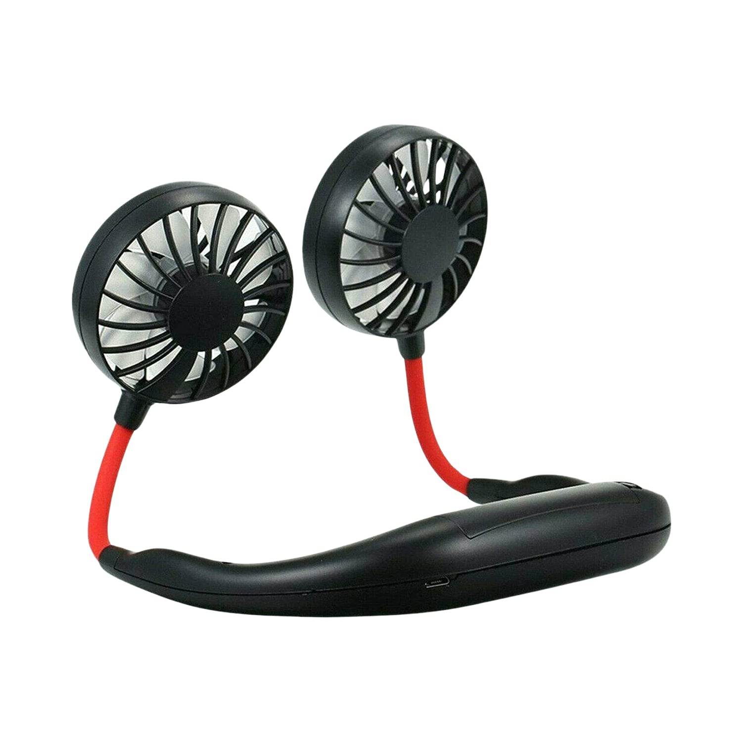 Hand Free Personal Fan - Portable USB Battery Rechargeable With Battery Comaprtment Mini Fan - Headphone Design Wearable Neckband Fan Necklance Fan Cooler Fan for Home, Sport, Camping, Beach, Travel, Office (Battery Not Included) - infinityexculsivestore.com
