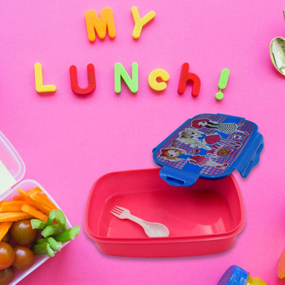 Cartoon Printed Plastic Lunch Box With Inside Small Box & Spoon for Kids, Air Tight Lunch Tiffin Box for Girls Boys, Food Container, Specially Designed for School Going Boys and Girls - infinityexculsivestore.com