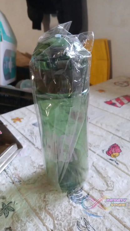 Plastic water bottle Outdoor Sport Bottle With Carry Case, leak proof BPA - free for travel cold and hot water Plastic water bottle with daily water intake for gym and children, Home, Travel, Office Use (1 pc ) - infinityexculsivestore.com