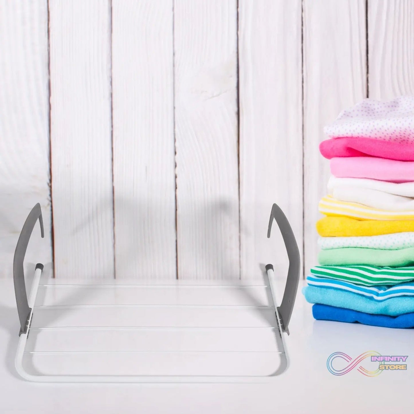 Metal Steel Folding Drying Rack for Clothes Balcony Laundry Hanger for Small Clothes Drying Hanger Metal Clothes Drying Stand, Socks and Plant Storage Holder Outdoor / Indoor Clothes - Towel Drying Rack Hanging on The Door Bathroom - infinityexculsivestore.com