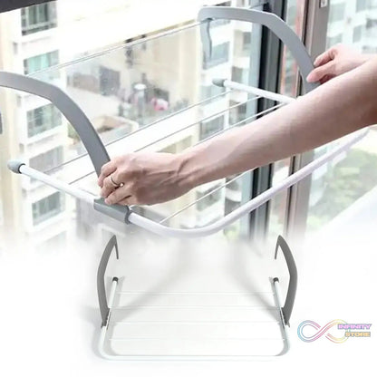 Metal Steel Folding Drying Rack for Clothes Balcony Laundry Hanger for Small Clothes Drying Hanger Metal Clothes Drying Stand, Socks and Plant Storage Holder Outdoor / Indoor Clothes - Towel Drying Rack Hanging on The Door Bathroom - infinityexculsivestore.com