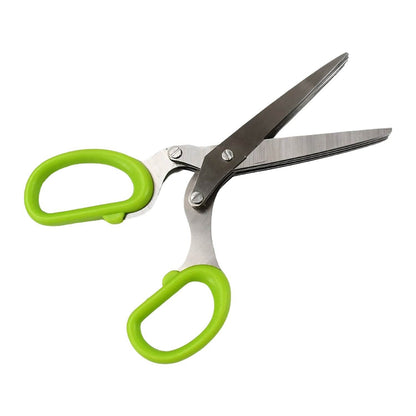 Herb Cutter Scissors 5 Blade Scissors Kitchen Multipurpose Cutting Shear with 5 Stainless Steel Blades & Safety Cover & Cleaning Comb Cilantro Scissors Sharp Shredding Shears Herb Scissors Set - infinityexculsivestore.com