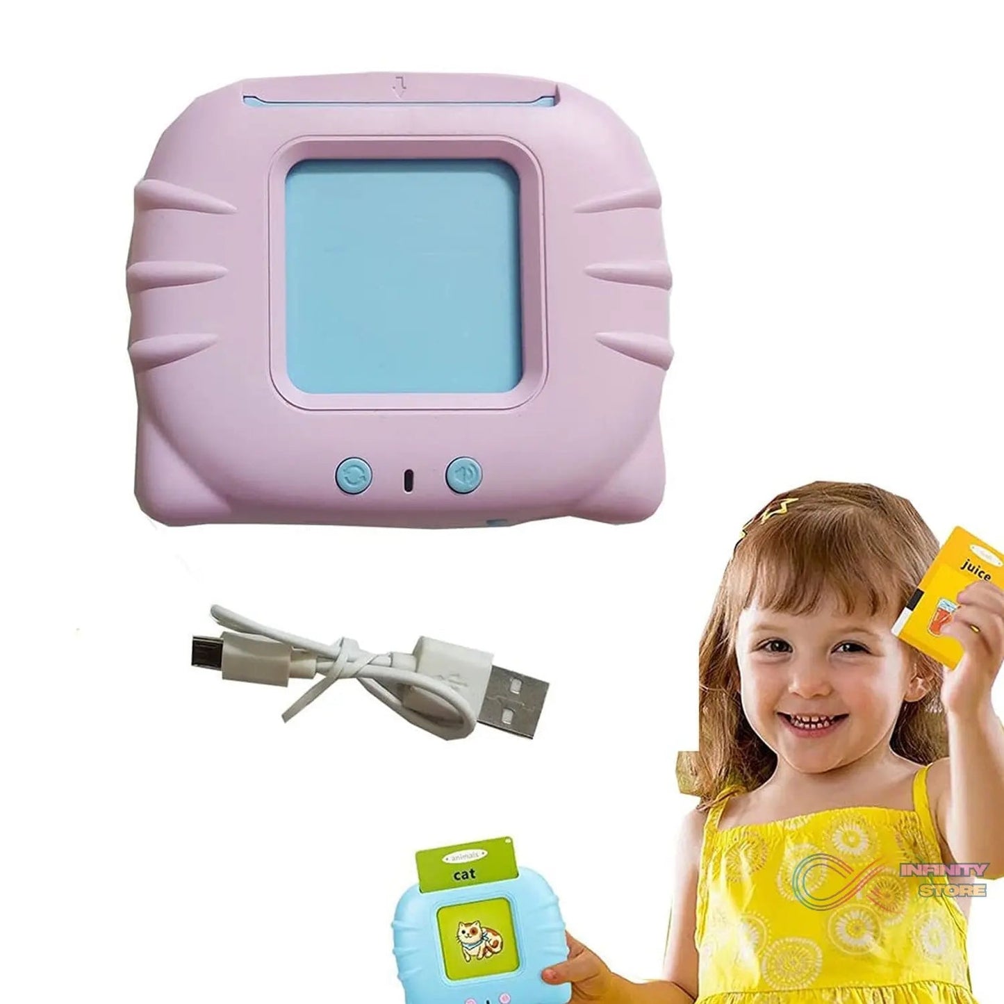 Preschool Learning Toys Flash Cards for Small Kids Educational Toys English Words Learning Machine for Kids with 224 Words, Birthday Gift for Kids Intelligent Electric Kids Language Card (1 Set) - infinityexculsivestore.com