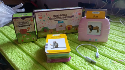 Preschool Learning Toys Flash Cards for Small Kids Educational Toys English Words Learning Machine for Kids with 224 Words, Birthday Gift for Kids Intelligent Electric Kids Language Card (1 Set) - infinityexculsivestore.com