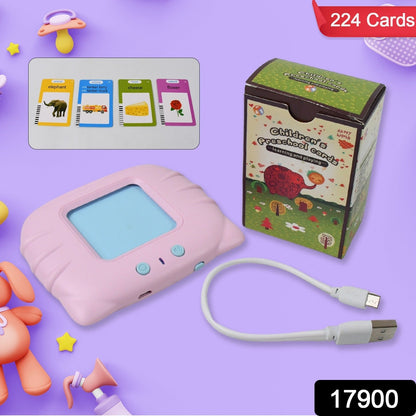 Preschool Learning Toys Flash Cards for Small Kids Educational Toys English Words Learning Machine for Kids with 224 Words, Birthday Gift for Kids Intelligent Electric Kids Language Card (1 Set) - infinityexculsivestore.com