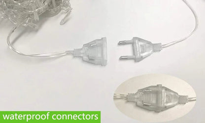 12 Stars LED Curtain String Lights with 8 Flashing Modes for Home Decoration, Diwali & Wedding LED Christmas Light Indoor and Outdoor Light ,Festival Decoration (Warm White / With Box) - infinityexculsivestore.com