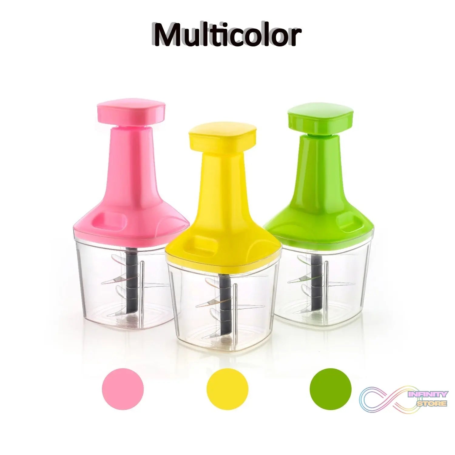 Push N Chop 1100 ML demonstrating chopping functionality with vegetables