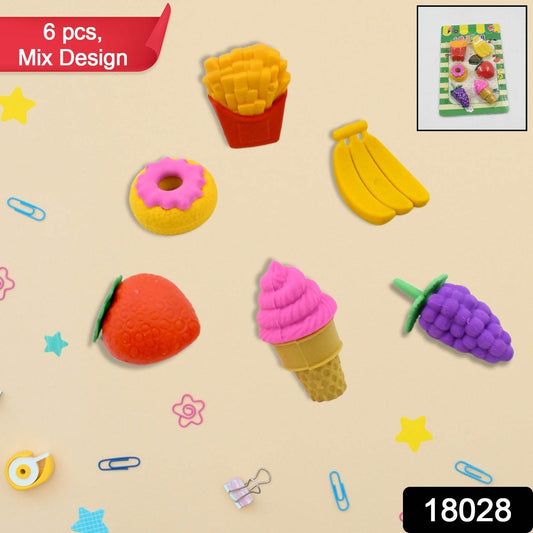3D Food Fancy & Stylish Colorful Erasers, Mini Eraser Creative Cute Novelty Eraser for Children Different Designs Eraser Set for Return Gift, Birthday Party, School Prize (1 Set / Mix Design & Color) - infinityexculsivestore.com