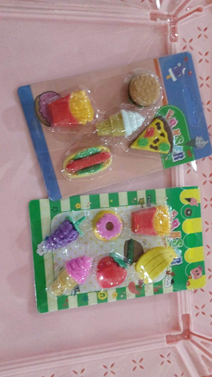 3D Food Fancy & Stylish Colorful Erasers, Mini Eraser Creative Cute Novelty Eraser for Children Different Designs Eraser Set for Return Gift, Birthday Party, School Prize (1 Set / Mix Design & Color) - infinityexculsivestore.com