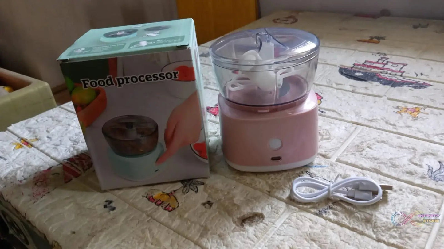 Portable Mini Food Processor Chopper Electric Veggie Chopper 3 Blades With Charching Cable Type C, Vegetable Chopper, Garlic Chopper Food Grinder for Chopping Ginger, Pepper Chili, Onion, Fruit, Meat - infinityexculsivestore.com