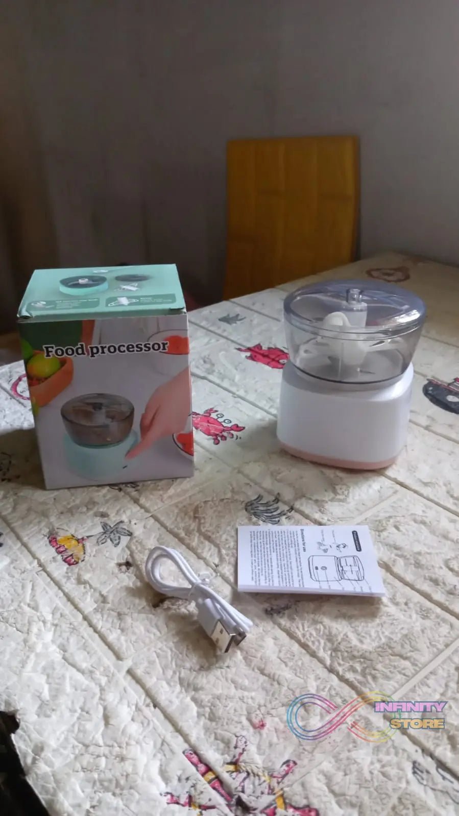 Portable Mini Food Processor Chopper Electric Veggie Chopper 3 Blades With Charching Cable Type C, Vegetable Chopper, Garlic Chopper Food Grinder for Chopping Ginger, Pepper Chili, Onion, Fruit, Meat - infinityexculsivestore.com