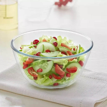 Bista Glass Serving & Mixing Bowls with Plastic Lid | Oven & Microwave Safe & Dishwasher Safe | Scratch Resistant | Transparent | For Household Gift For Birthday (3 Pcs set / 250 ML Approx) - infinityexculsivestore.com