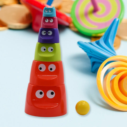 Monster Cups - Activity Toy for Babies 5+ Months Plastic Multicolor Infant & Preschool Toys Develops Motor & Reasoning Skills Birthday Gifts for Boys Girls Age 5+ Months Kids (1 Set) - infinityexculsivestore.com