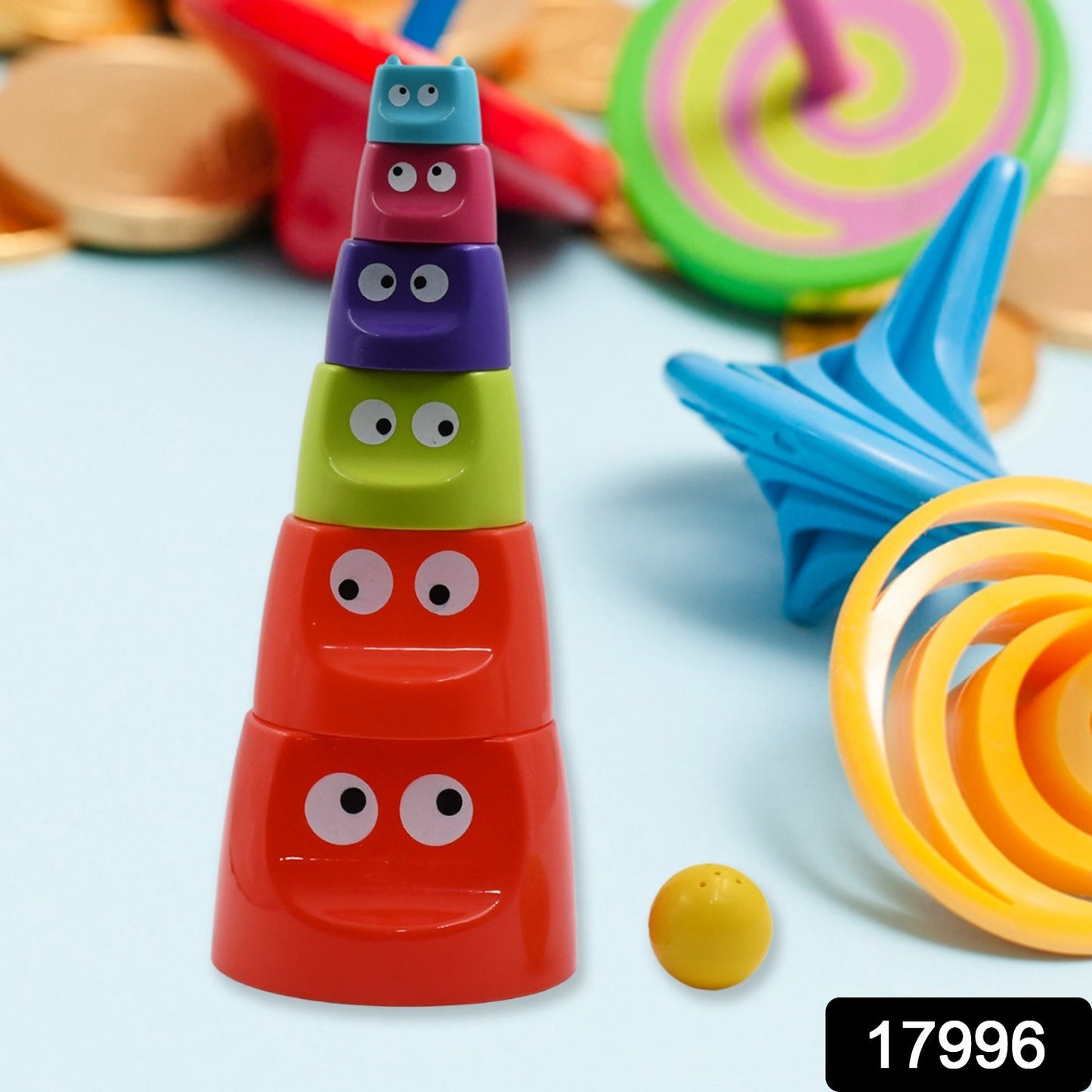 Monster Cups - Activity Toy for Babies 5+ Months Plastic Multicolor Infant & Preschool Toys Develops Motor & Reasoning Skills Birthday Gifts for Boys Girls Age 5+ Months Kids (1 Set) - infinityexculsivestore.com