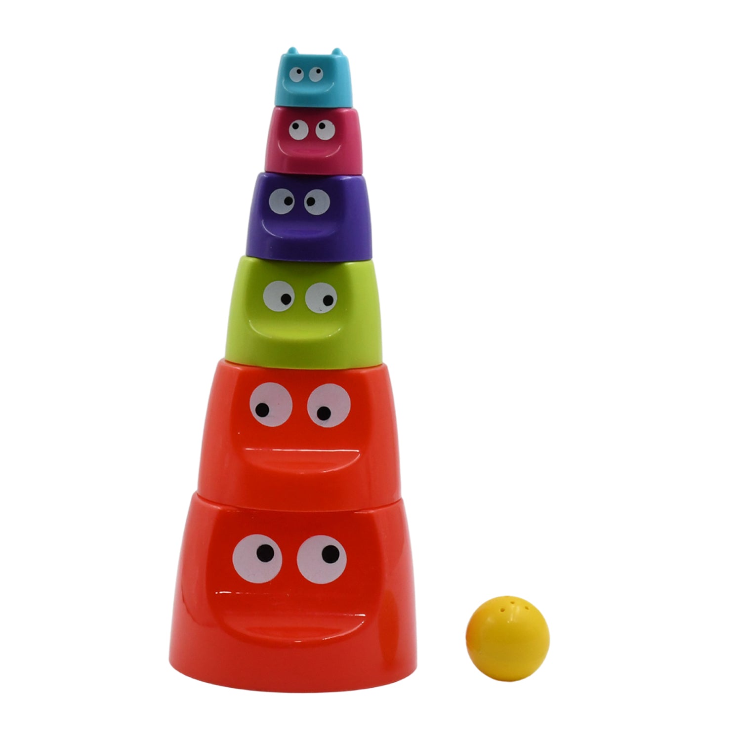 Monster Cups - Activity Toy for Babies 5+ Months Plastic Multicolor Infant & Preschool Toys Develops Motor & Reasoning Skills Birthday Gifts for Boys Girls Age 5+ Months Kids (1 Set) - infinityexculsivestore.com