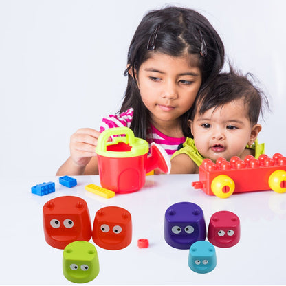 Monster Cups - Activity Toy for Babies 5+ Months Plastic Multicolor Infant & Preschool Toys Develops Motor & Reasoning Skills Birthday Gifts for Boys Girls Age 5+ Months Kids (1 Set) - infinityexculsivestore.com