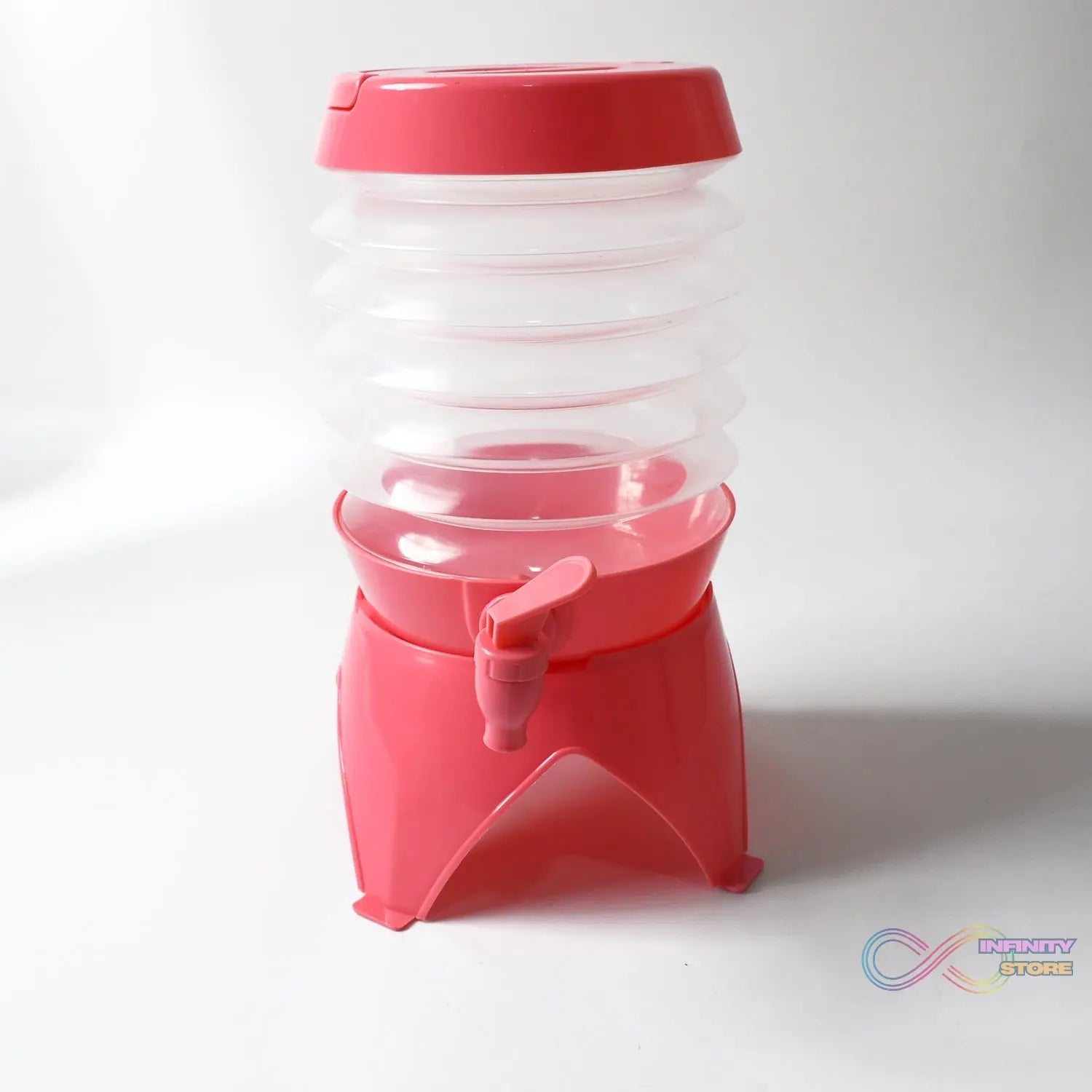 Plastic Collapsible Beverages Container with Tap Cold Drink Dispenser Folding Water Storage Water Jug Tank for Home and Outdoor Party Traveling Picnic (3.5 Litter/ Multicolor) - infinityexculsivestore.com