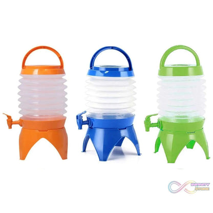Plastic Collapsible Beverages Container with Tap Cold Drink Dispenser Folding Water Storage Water Jug Tank for Home and Outdoor Party Traveling Picnic (3.5 Litter/ Multicolor) - infinityexculsivestore.com