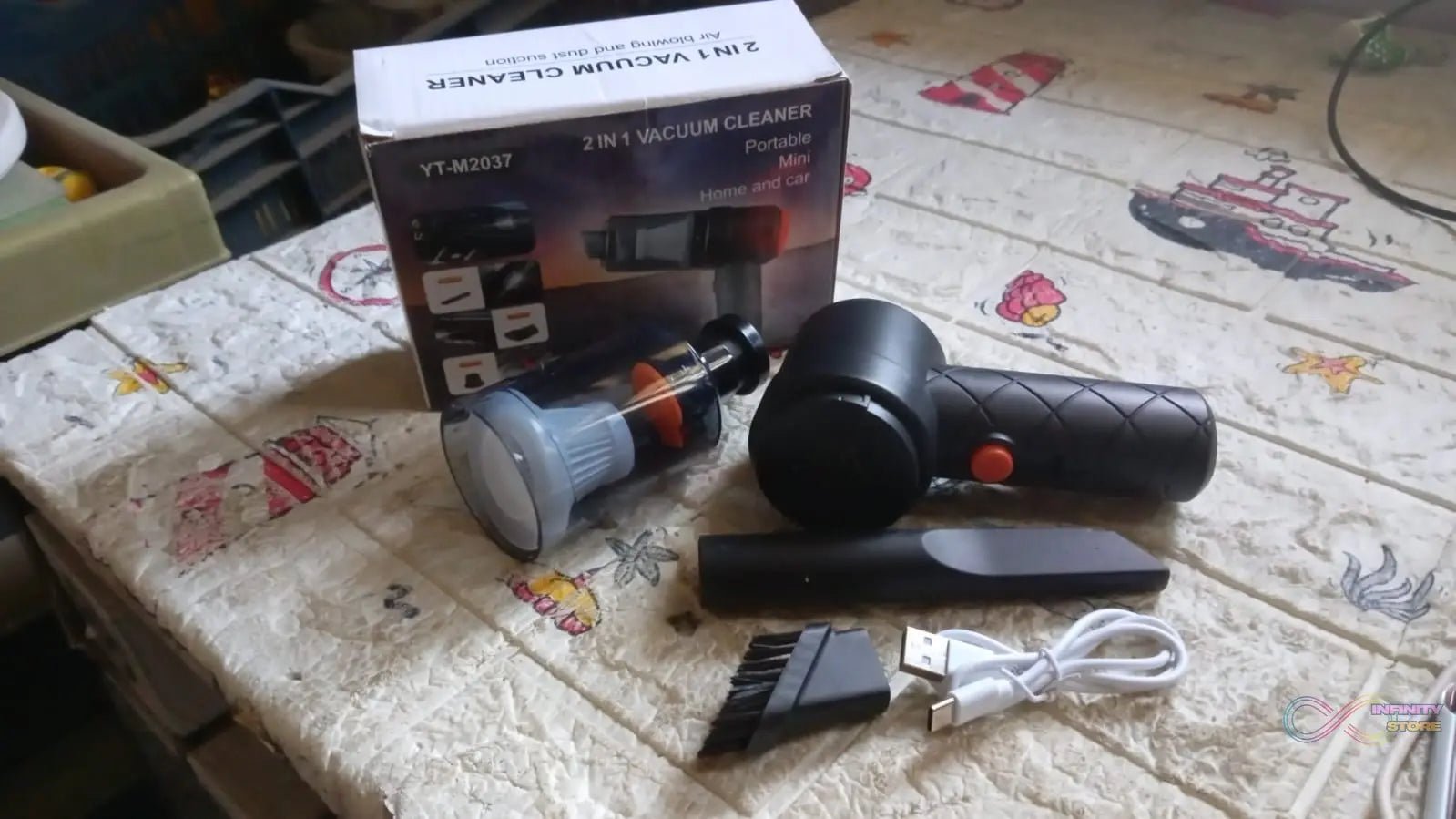 Vacuum Cleaner Dust Collection 2 in 1 Car Vacuum Cleaner High - Power Handheld Wireless Vacuum Cleaner Home Car Dual - use Portable USB Rechargeable Mini Car Vacuum for Vehicle, Home and Offic - infinityexculsivestore.com